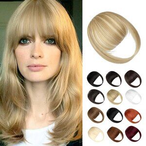 NEW Wodelanle Bangs Clip in Natural Clip-In Faux French Bangs